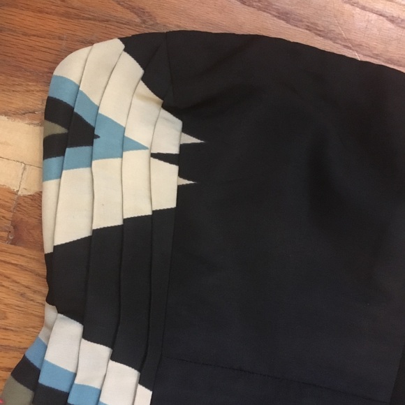 Ecoté Faille Side Print Dress Navy Blue SZ XS EUC - Picture 3 of 7